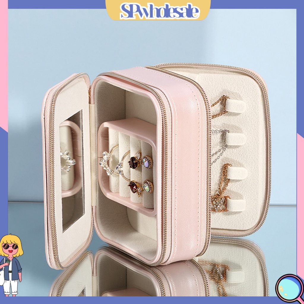 <SPwholesale> Hộp Đựng Trang Sức Bằng Da Giả Mini Thoải Mái