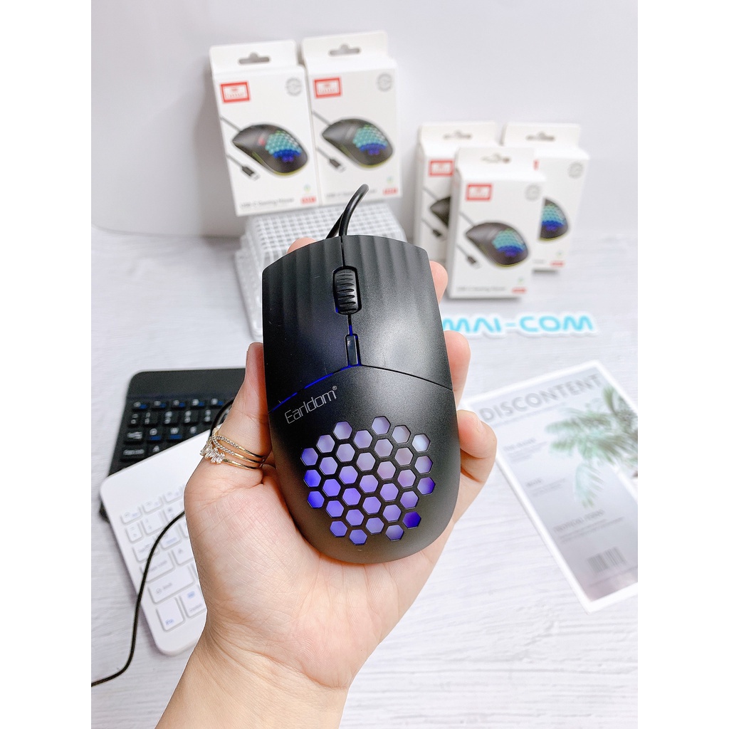 Chuột Máy Tính Có Dây Có Đèn LED - Đầu TypeC  E.a.r. d.o.m ET-KM5 - CHÍNH HÃNG