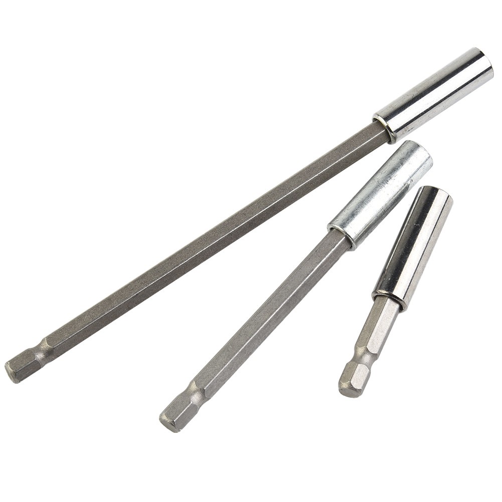 Set 3 Giá Đỡ Đầu Tua Vít Lục Giác Từ Tính 60 100 150mm 1 / 4 Tháo Gỡ Nhanh Tiện