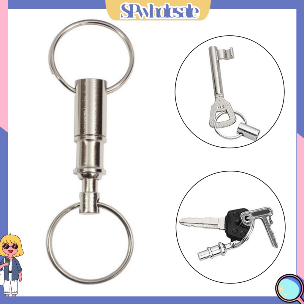 <SPwholesale> 2 Móc Khóa Có Thể Tháo Rời Bề Mặt Mịn Màng Chống Biến Dạng Bằng Thép Không Gỉ