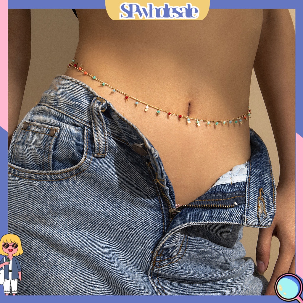 &lt;SPwholesale&gt; Chuỗi Hạt Đeo Hông Một Lớp Nhiều Màu Sắc Có Thể Điều Chỉnh Phong Cách Bohemian Cho Nữ