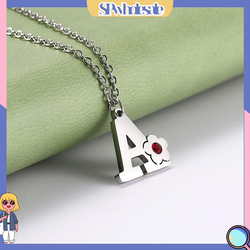 <SPwholesale> Vòng cổ Bằng Thép Titan Mặt Chữ Cái Đơn Giản Dễ Phối Đồ Thân Thiện Với Da Không Dị Ứng Trang Trí Unisex A-Z Capital