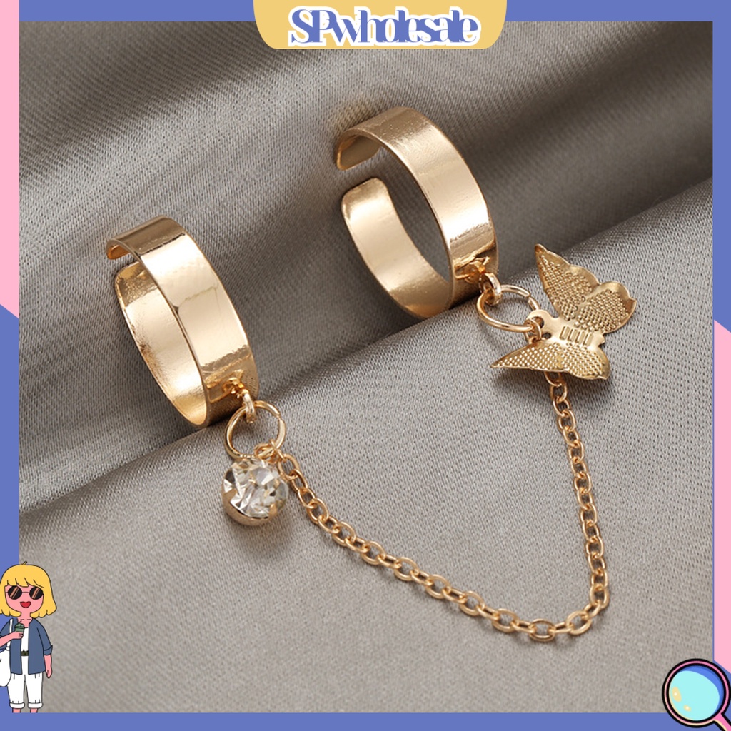 <SPwholesale> Bộ Nhẫn Đeo Đốt Ngón Tay Bằng Hợp Kim Đính Đá Sang Trọng