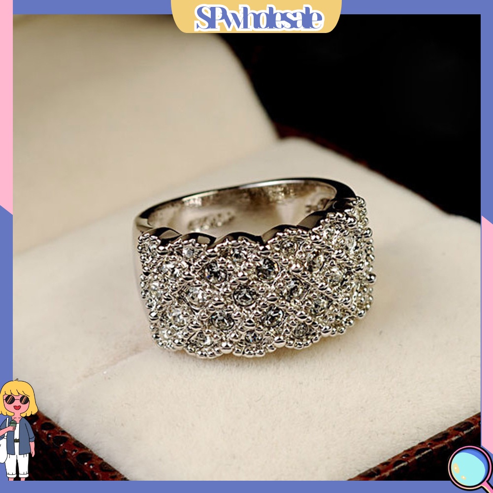 &lt;SPwholesale&gt; Nhẫn Đính Hôn Đính Đá Sang Trọng