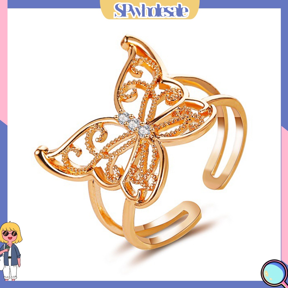 <SPwholesale> Nhẫn Hình Bướm Đính Đá Thời Trang Dành Cho Nữ