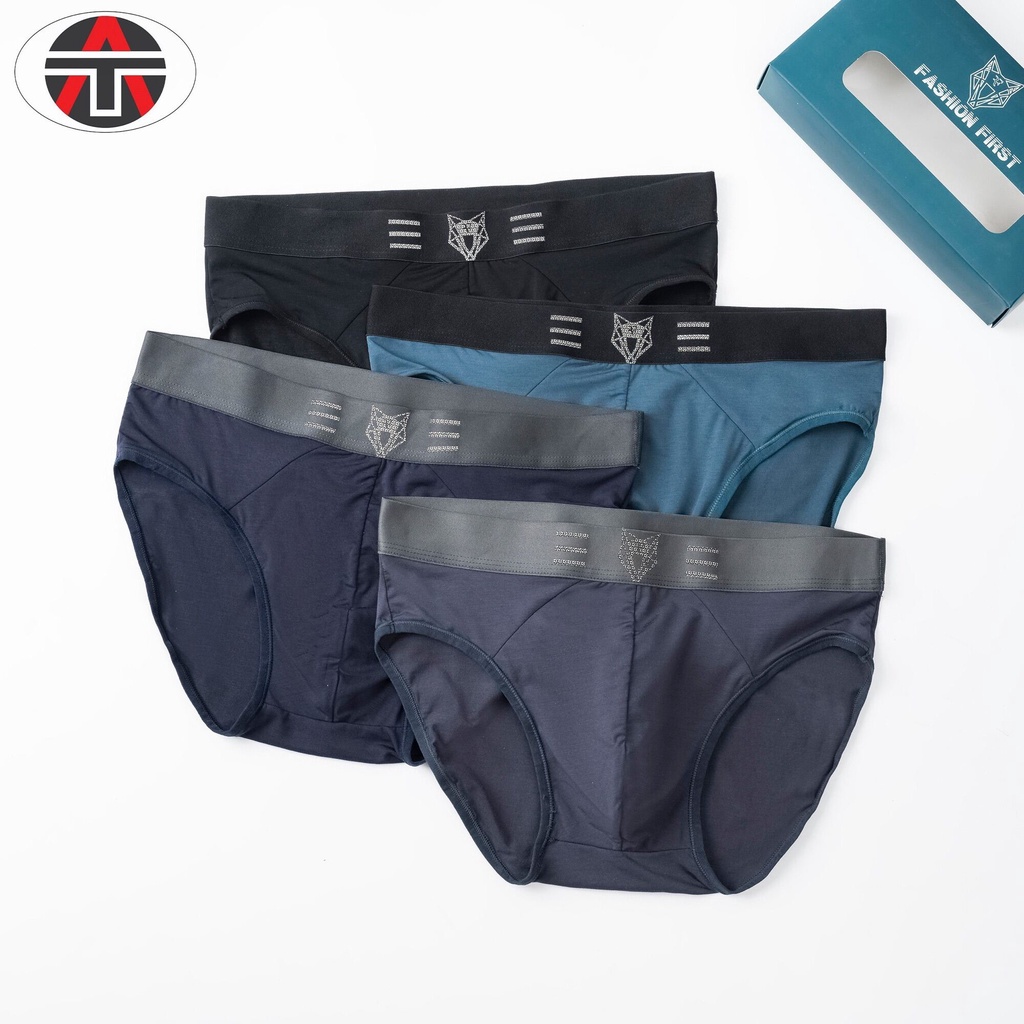 Combo Hộp 4 Quần Lót Nam Thun Tam Giác An Thắng , Quần Sịp Nam Chéo Chất liệu Thun Lạnh Thoáng Mát Co Dãn 4 Chiều.