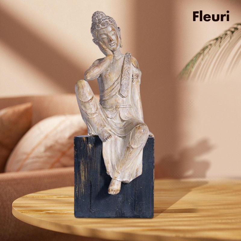 Mô Hình Tượng Phật Ngồi Thiền Bằng Nhựa Resin Trang Trí Khách Sạn