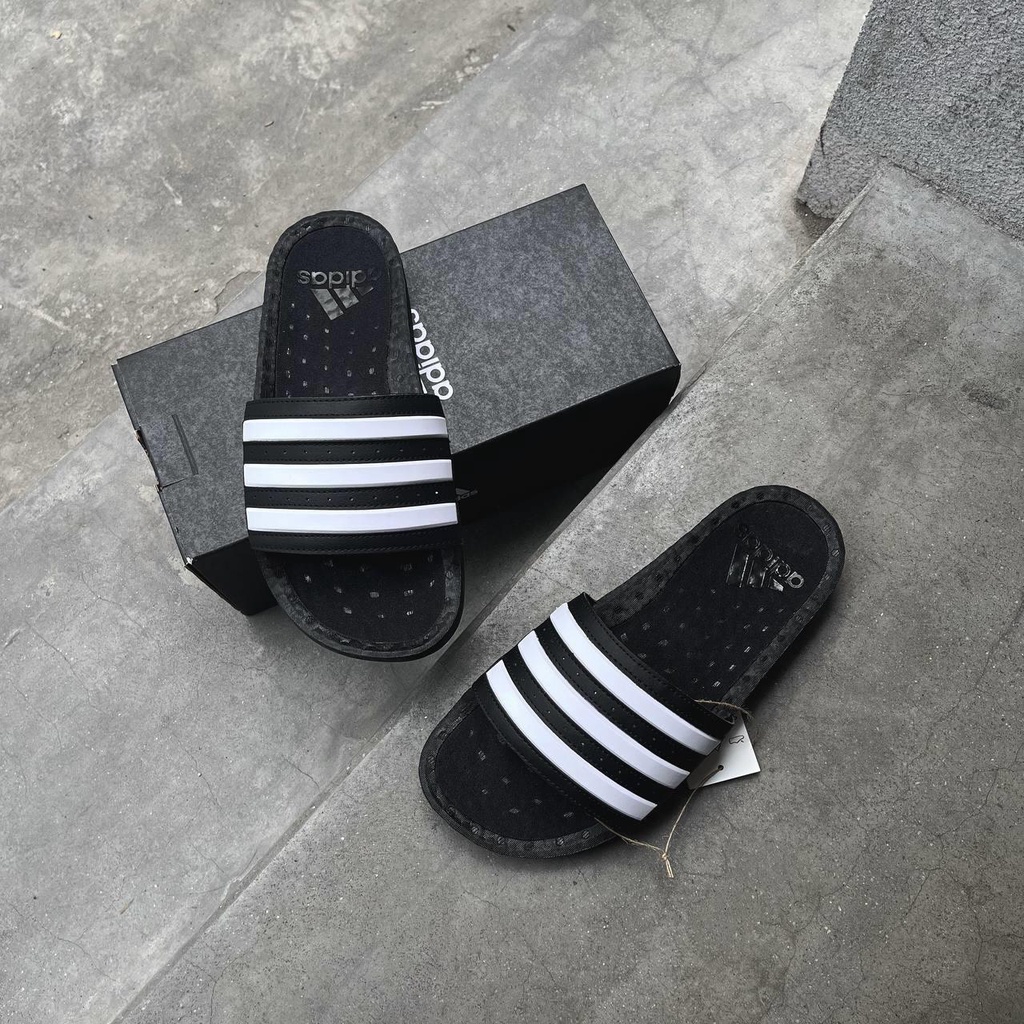 Dép quai ngang ADIDAS ADILETTE BOOST màu Đen sọc Trắng - Code: FY8154