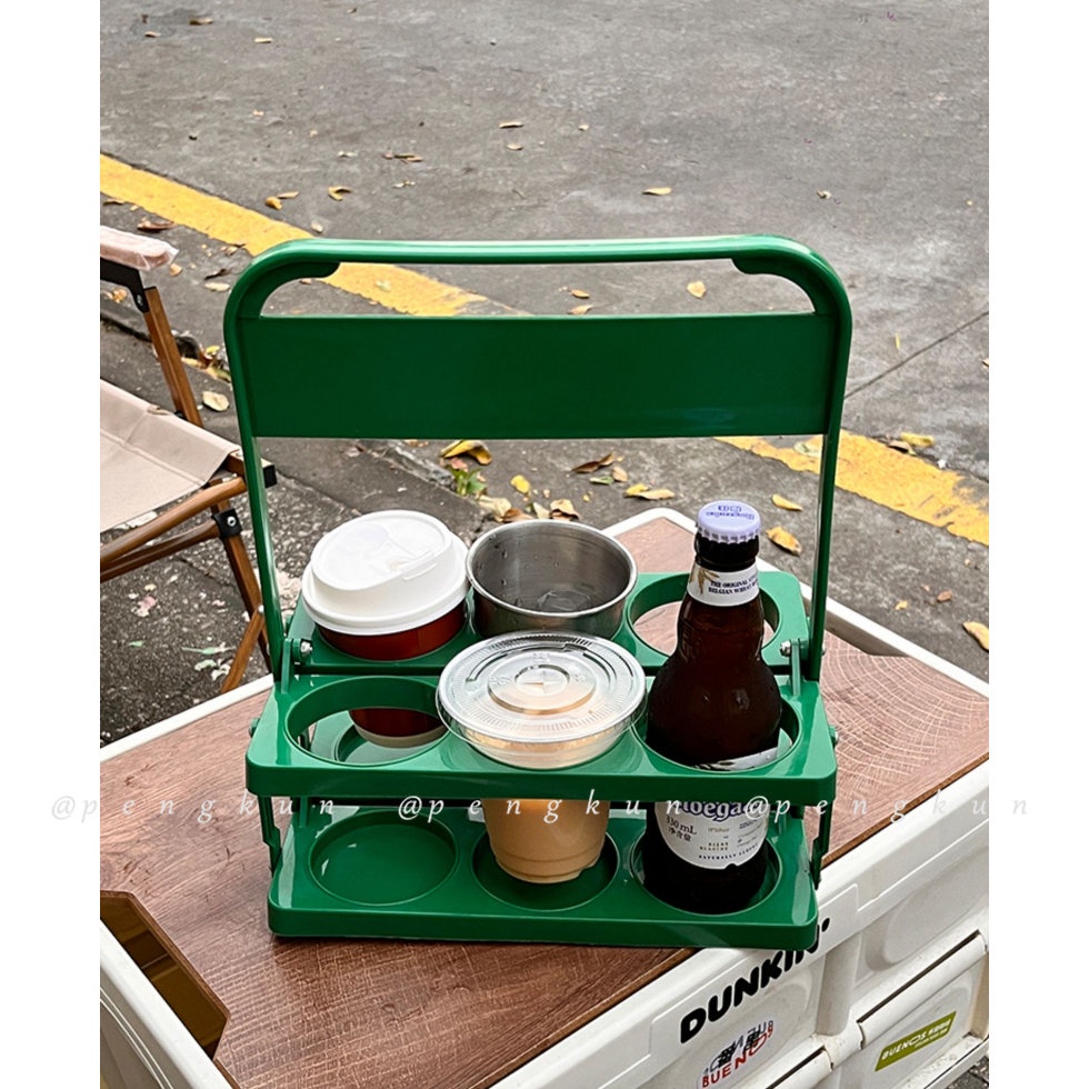 Giỏ Đựng Thức Uống Có Tay Cầm Có Thể Gấp Gọn Tiện Dụng Mang Theo Du Lịch Cắm Trại