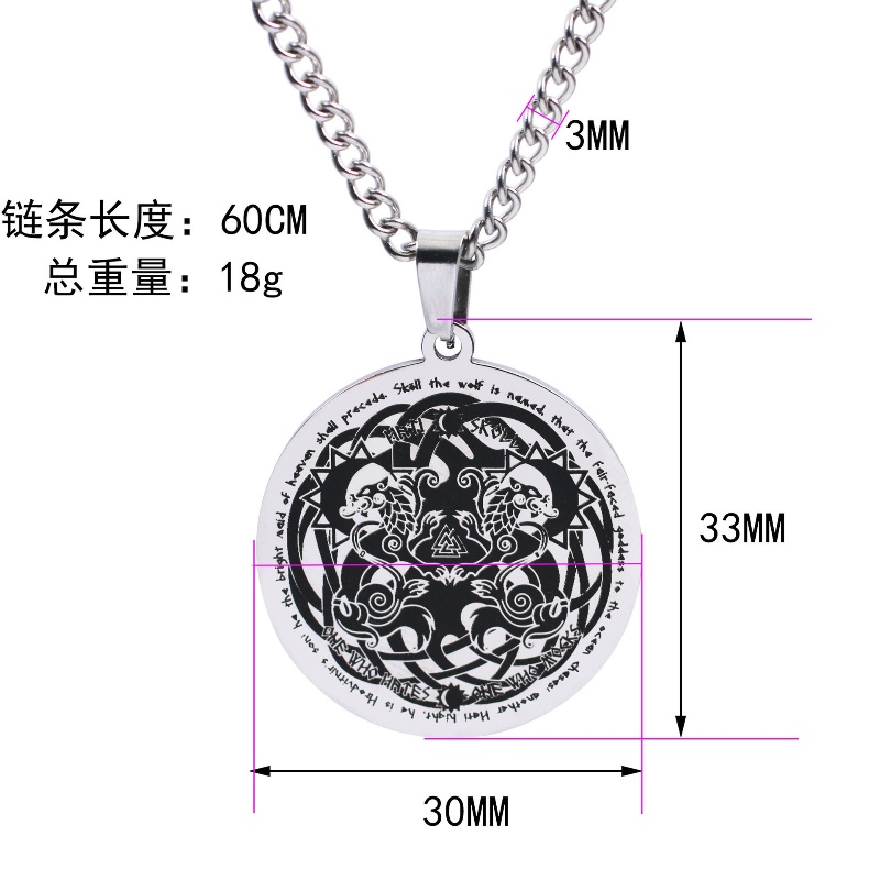 Z Vòng cổ Bằng Thép Titan Không Gỉ Phong Cách Viking Celtic Thời Trang Dành Cho Nam