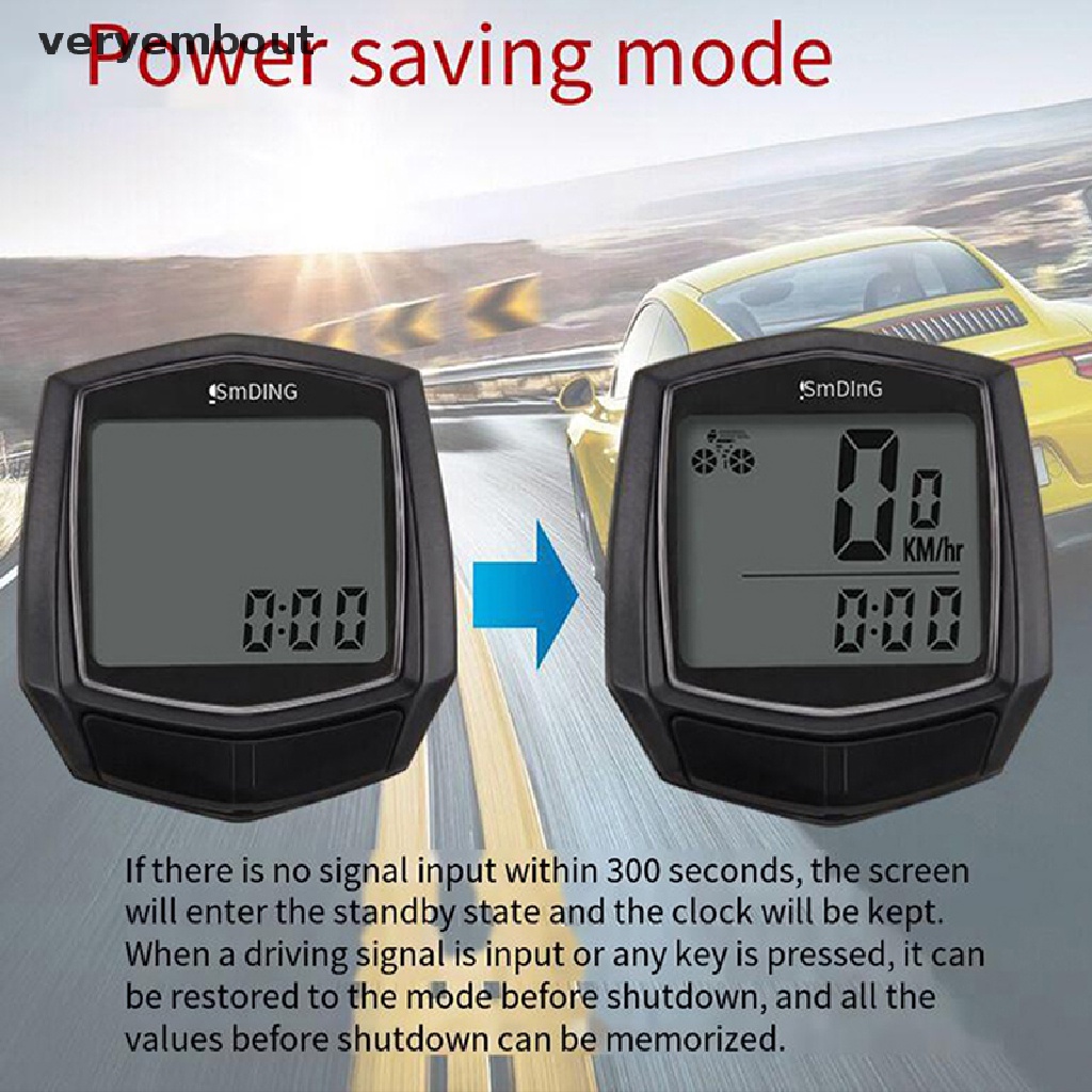 Máy Đo Tốc Độ Xe Đạp Không Thấm Nước Có Màn Hình LCD Kỹ Thuật Số