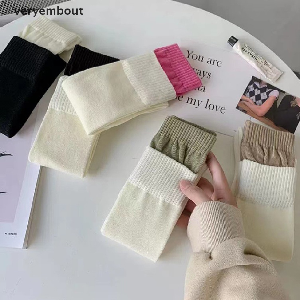 Vớ Cotton Cao Cấp Giữ Ấm Miệng Phối Màu Thời Trang Thu Đông Phong Cách Hàn Quốc Dành Cho Nữ