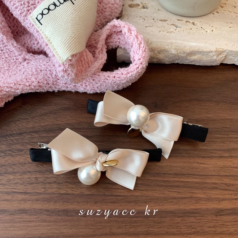 Kẹp Tóc Hình Nơ Đính Ngọc Trai Phong Cách Retro Pháp Hàng Mới 2023 Dành Cho Bạn Nữ