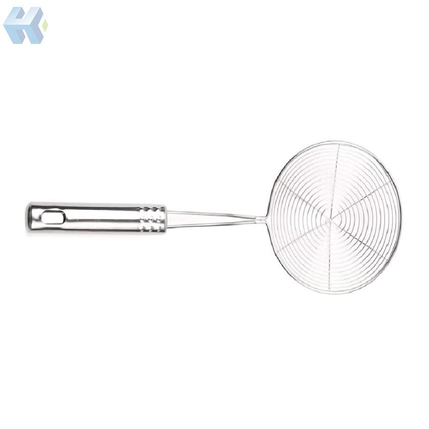 Vá Lưới Vớt Đồ Chiên Ráo Dầu Bằng Thép Không Gỉ Có Tay Cầm Dành Cho Nhà Bếp
