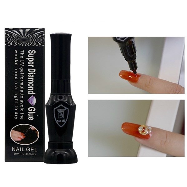 Bút gel đính đá, đính charm Super Diamond, gel chấm chân đá (Chai)