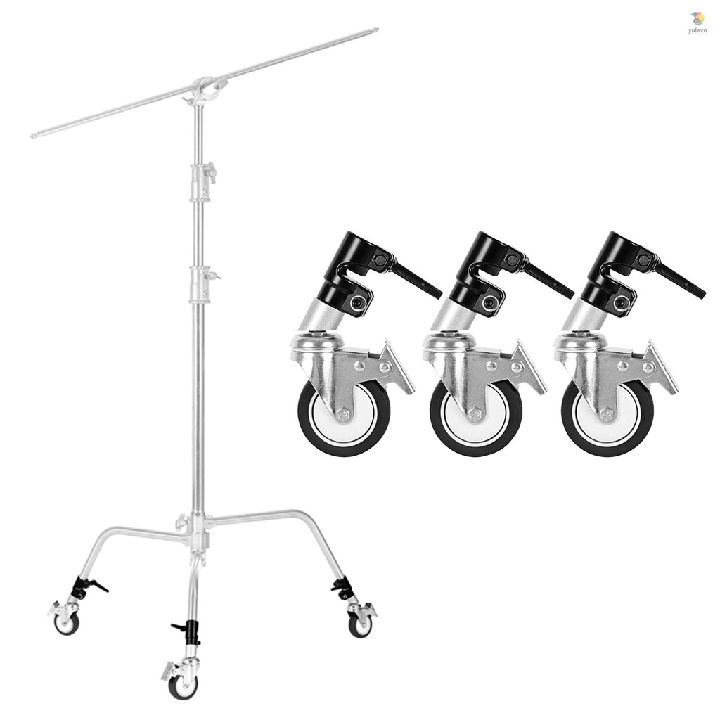 Bộ 3 Bánh Xe Xoay Tròn Đường Kính 25mm Kèm Giá Đỡ Ba Chân Hỗ Trợ Chụp Ảnh Chuyên Nghiệp