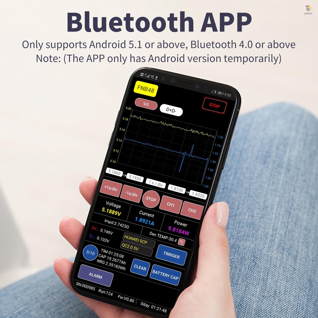 Vôn Kế FNIRSI-FNB48 1.77 Inch Đa Chức Năng Có Màn Hình Hiển Thị Lcd Cho Điện Thoại Di Động