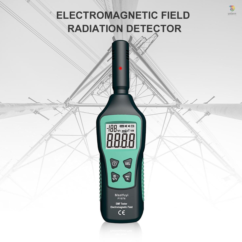 Máy Đo Bức Xạ Điện Từ Mastfuyi EMF Màu Đen Cầm Tay Độ Chính Xác Cao FY876
