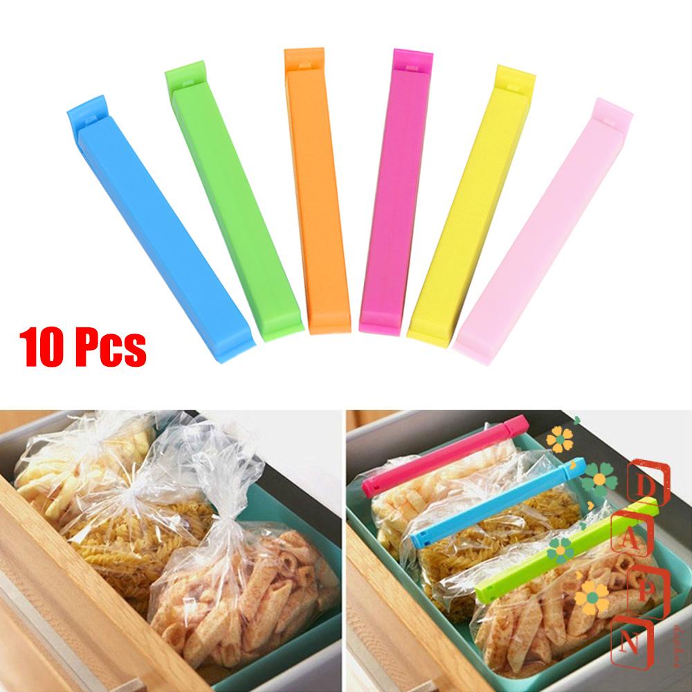 Set 10 Kẹp Miệng Túi Thực Phẩm Bằng Nhựa Màu Sắc Ngẫu Nhiên