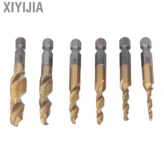 Xiyijia Threaded Drill Taps  6Pcs Antioxidant HHS Thread Tapping Tool for Thick Cast Iron