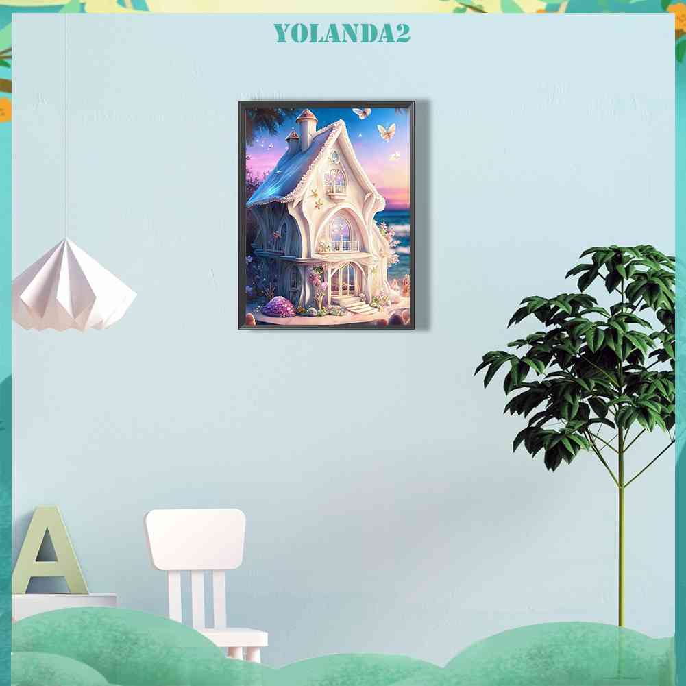 Tranh Đính Đá Kim Cương Toàn Bộ 5D DIY Hình Lâu Đài