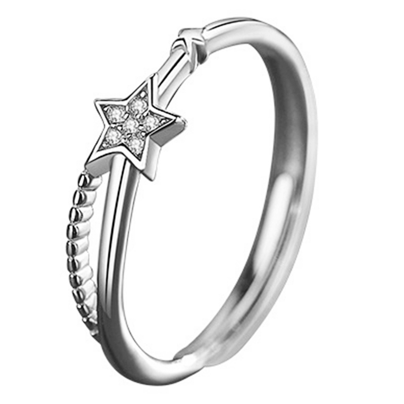 Nhẫn Hở Hình Ngôi Sao Năm Cánh Đính Đá Zircon Thời Trang Cho Nữ