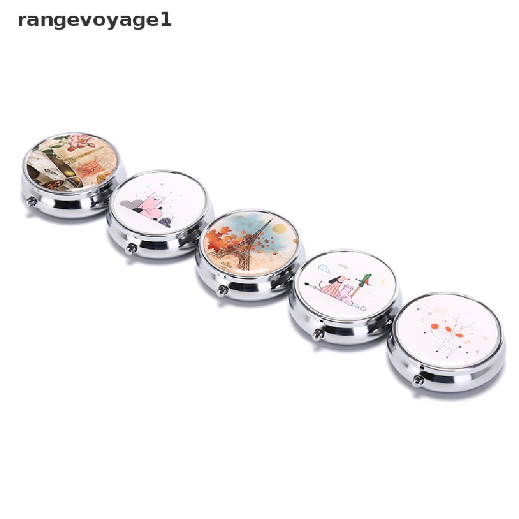 Hộp Đựng Thuốc / Đồ Trang Điểm Bằng Kim Loại Gấp Gọn Được Mẫu Mới [Khoangevoyage1]