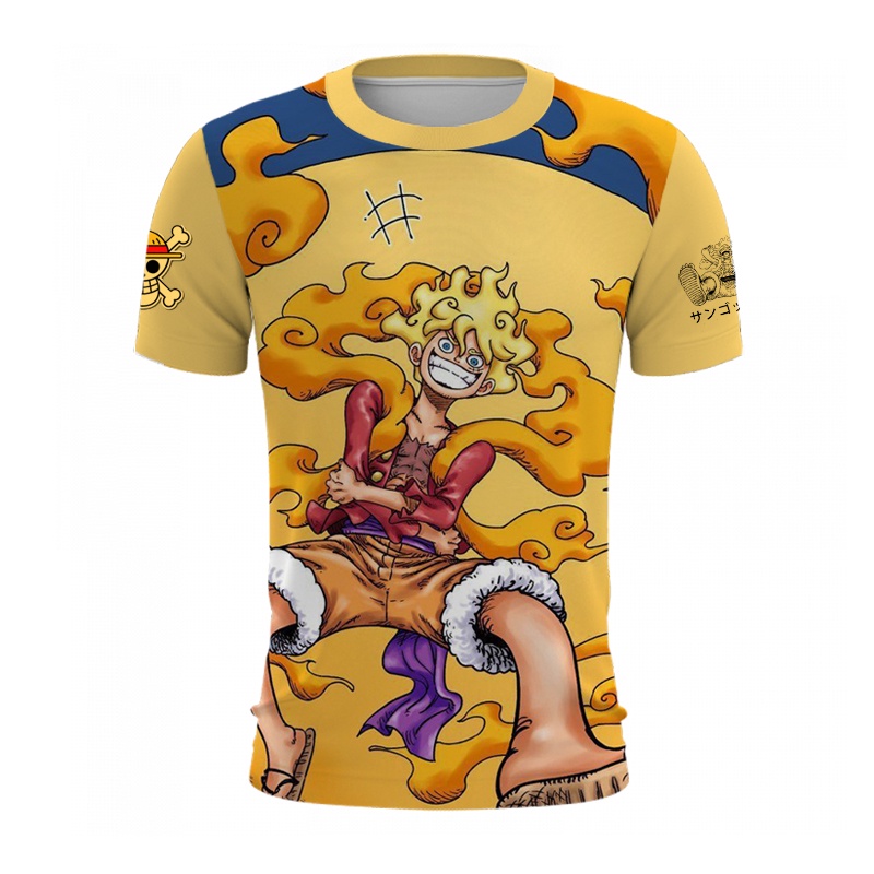 Áo Thun Tay Ngắn In Hình Luffy One Piece 3D Vui Nhộn Thời Trang