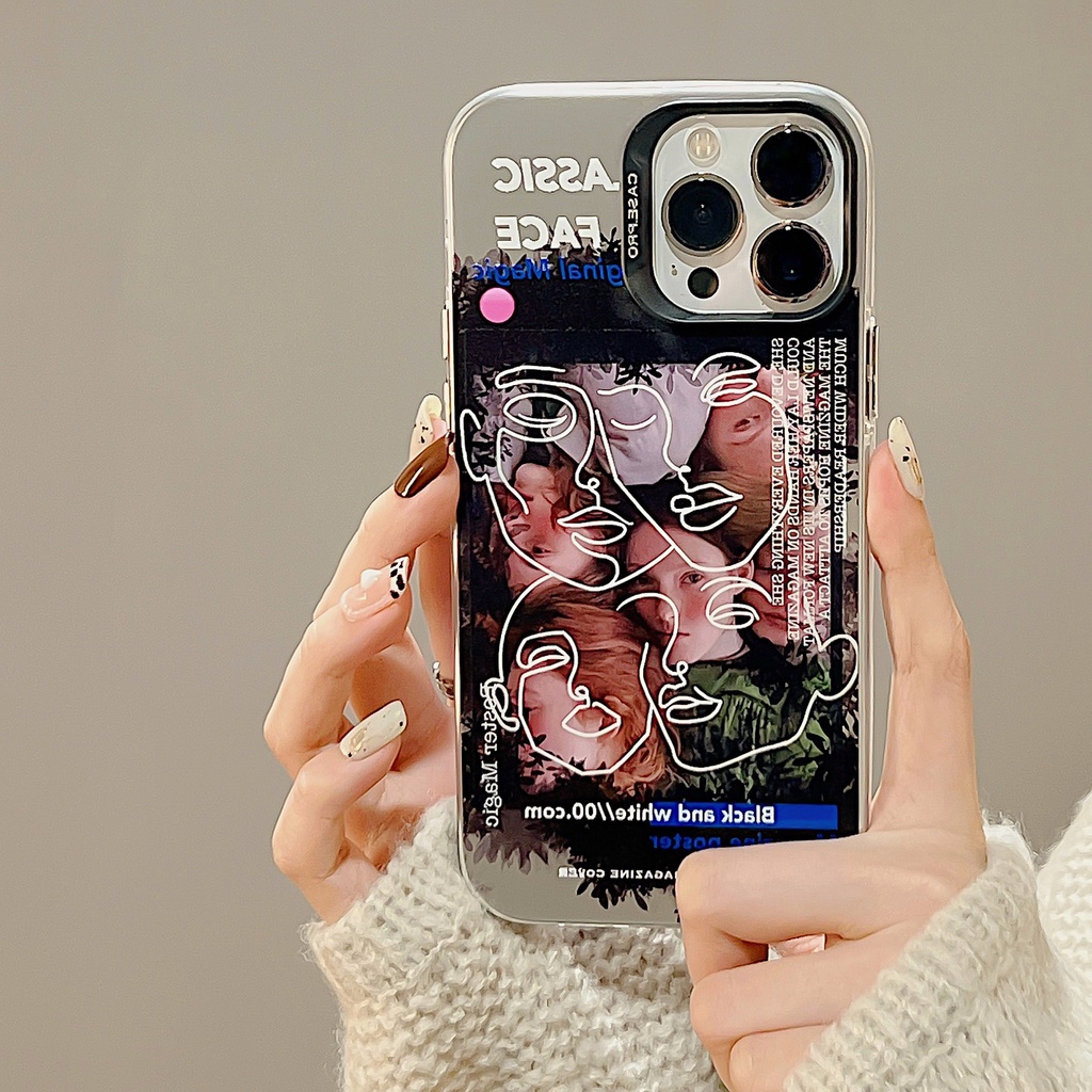 Ốp Điện Thoại TPU Mềm Họa Tiết Nhãn Hiệu Mạ Điện Màu Bạc Bảo Vệ Toàn Diện Cho iphone 13 14 12 11 pro max