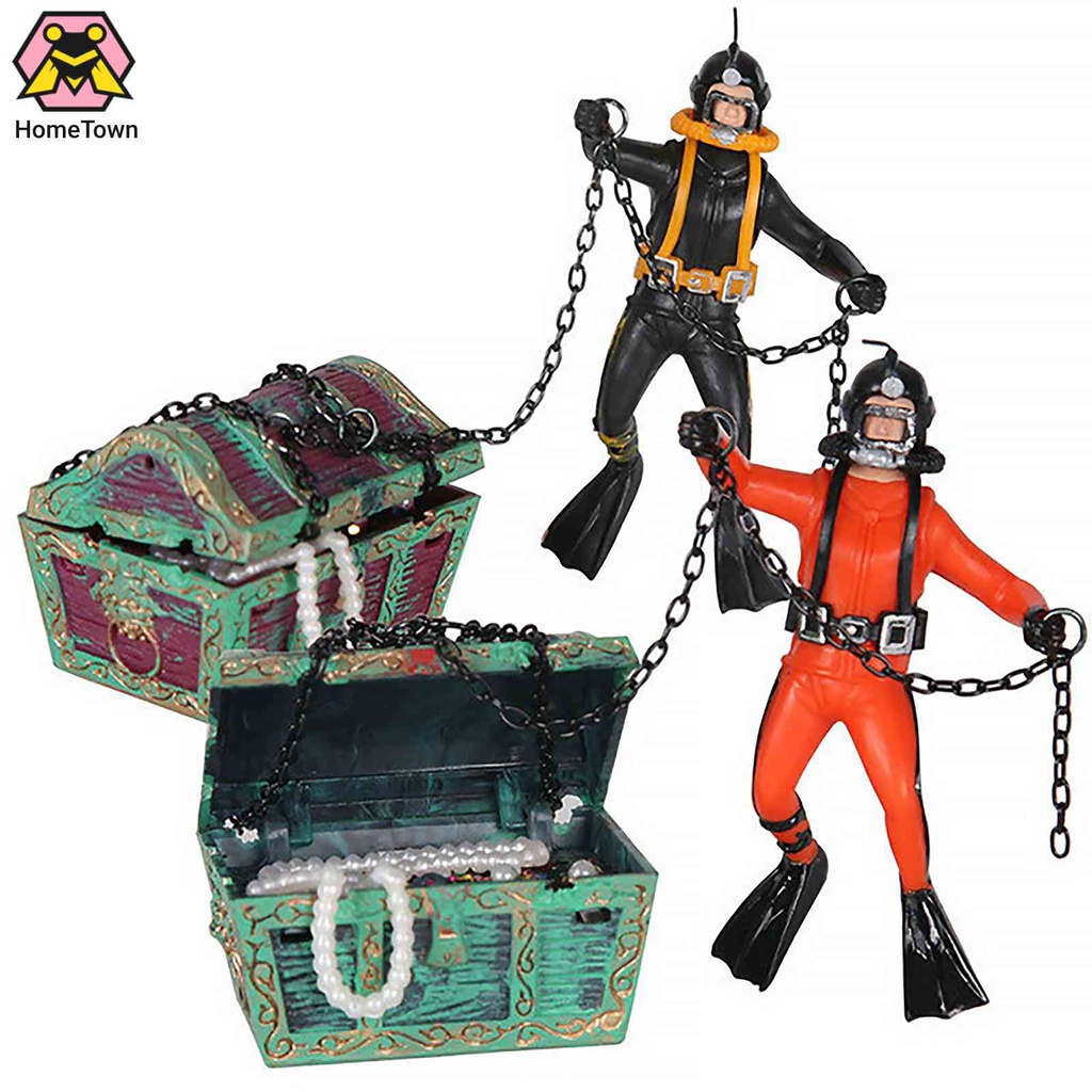 Kho Báu Trang Trí Bể Cá &amp; Máy Tạo Bọt Khí Diver Live-Action Trang Trí
