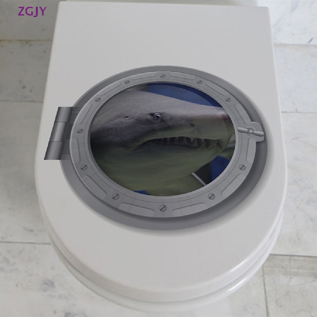 Sticker Dán Tường Nhà Tắm Chống Thấm Nước Hình Cá Mập Dưới Nước Độc Đáo Mới