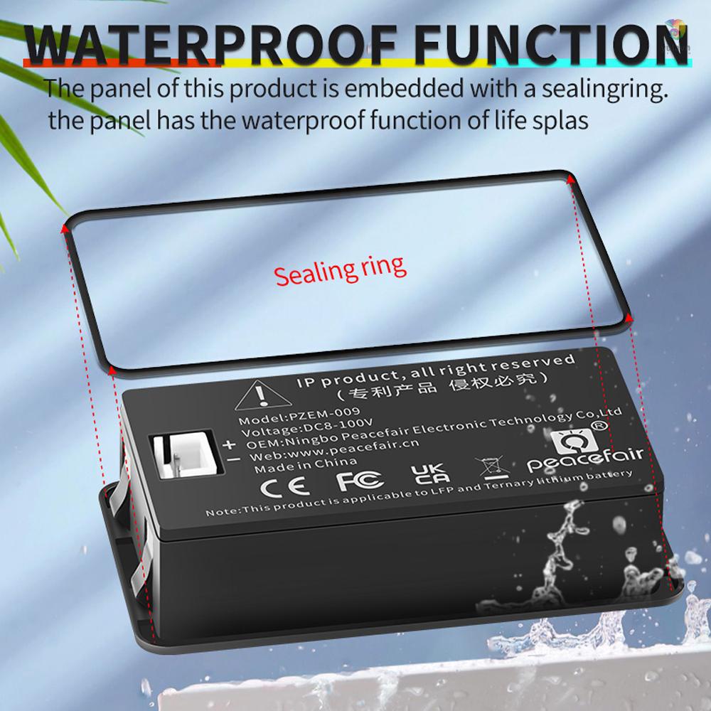 Đồng Hồ Đo Công Suất Pin 8-100V 12.0V 24V 36V 48V 60V 72V Lithium Polymer Chống Thấm Nước