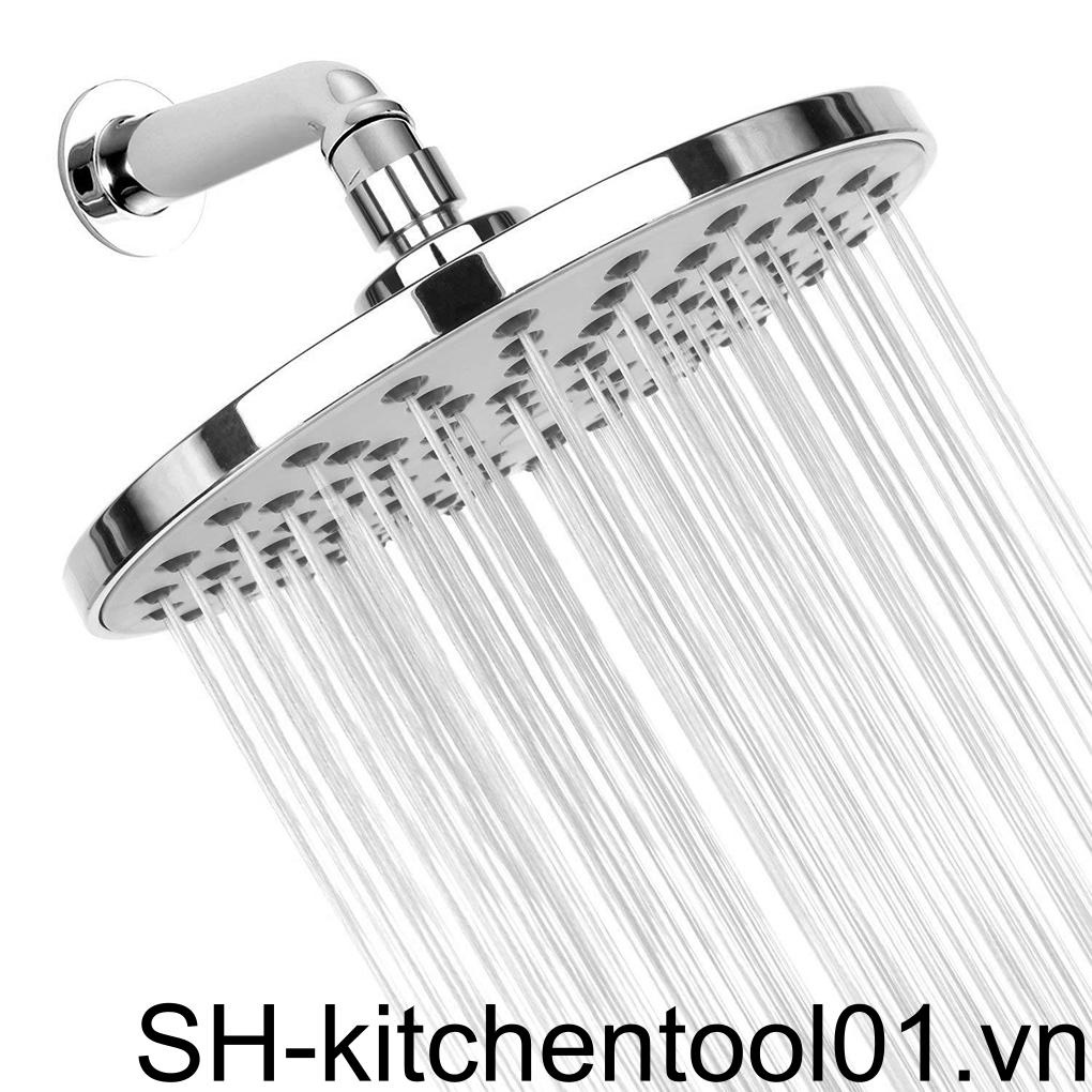 Đầu Vòi Sen Áp Suất Cao 6 Inch Bằng ABS Chrome Gắn Tường Nhà Tắm Tiết Kiệm Nước