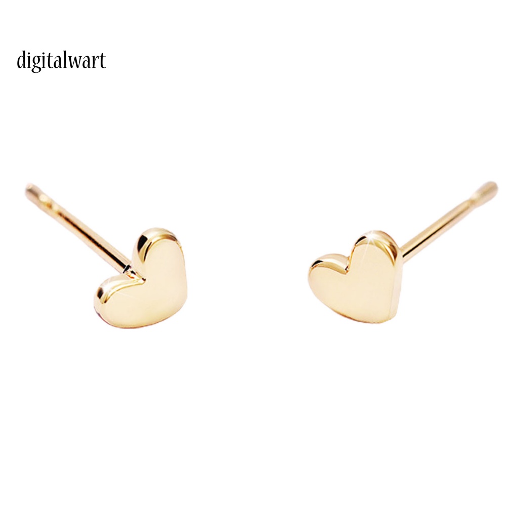 Kỹ Thuật Số| 1 Cặp Bông Tai Hình Trái Tim Bề Mặt Mịn Thanh Lịch Sáng Bóng