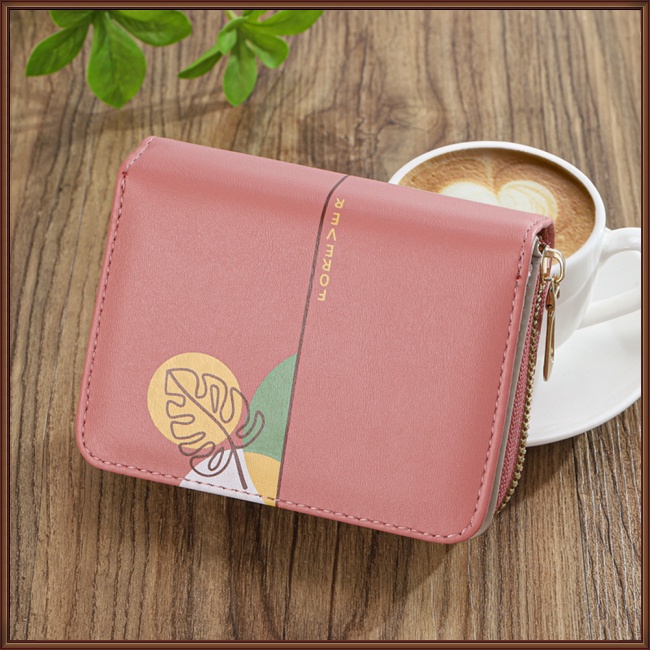 Ví Da Pu Đa Năng Họa Tiết Hoa Xinh Xắn Cho Nữ