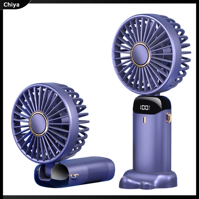 Quạt Làm Mát Usb Cầm Tay / Đeo Cổ Có Màn Hình Led Kỹ Thuật Số Có Thể Gấp Gọn Tiện Dụng