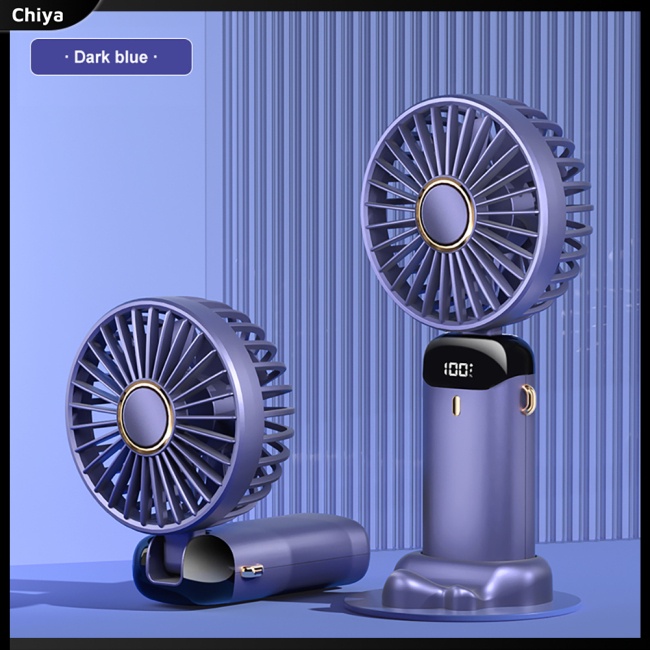 Quạt Làm Mát Usb Cầm Tay / Đeo Cổ Có Màn Hình Led Kỹ Thuật Số Có Thể Gấp Gọn Tiện Dụng