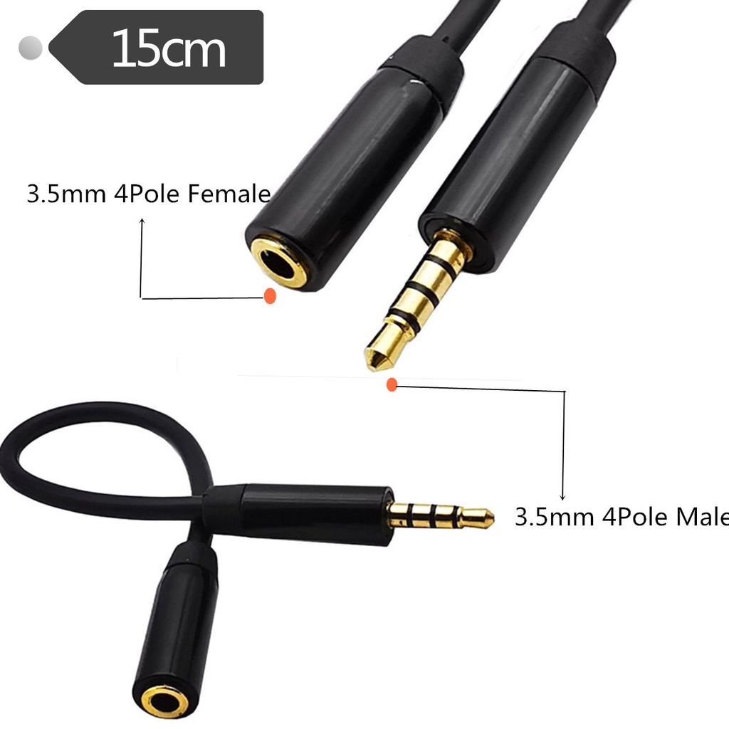 Cáp ChuyểN ĐổI Âm Thanh 3.5mm Sang 4 CựC 3.5mm MàU Đen