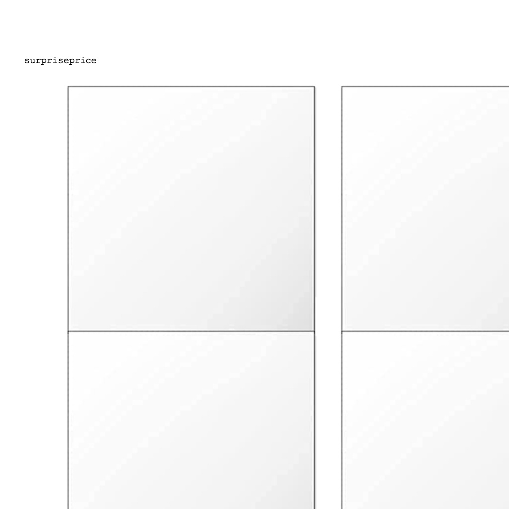 Set 4 Miếng Dán Tường Tráng Gương Acrylic Tự Dính Có Thể Tháo Gỡ Trang Trí Nhà Cửa