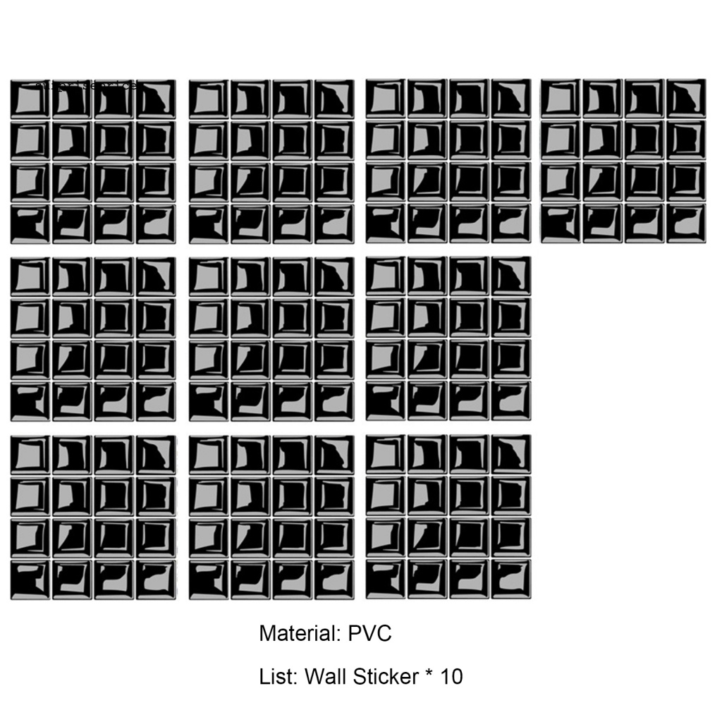 Bộ 10 Miếng Dán Tường 3D Bằng PVC Chống Nước Dùng Trang Trí Nhà Cửa