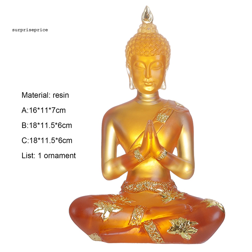 Tượng Phật Ngồi Trong Suốt Bằng Nhựa Resin Tinh Khiết Màu Xanh Dương Dành Cho Vườn Nhà