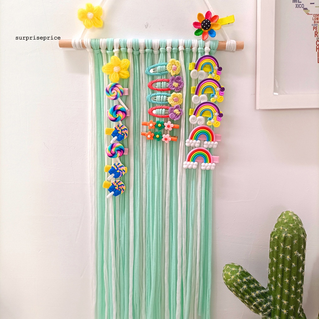 Kẹp Tóc Nơ Vải Mềm Tiết Kiệm Không Gian Màu Cầu Vồng Dành Cho Phòng Trẻ Em