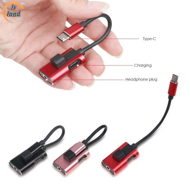 Giắc Cắm Chuyển Đổi 2 Trong 1 Usb Type C Sang Cổng 3.5mm Aux Cho Sạc / Truyền Dữ Liệu Âm Thanh