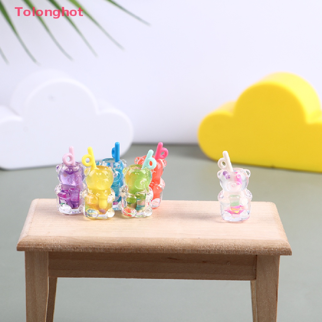 Set 5 Mô Hình Ly Nước Ép Trái Cây / Gấu DIY Trang Trí Nhà Búp Bê 1: 12