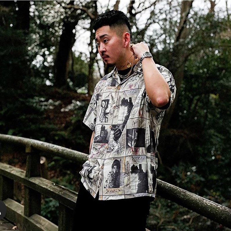 Wa-cko8 MA-RIA8- Geisha Áo Sơ Mi In Mực Vẽ Araki Seiyoshi Hawaii Cổ Điển Thời Trang Cho Nam Và Nữ