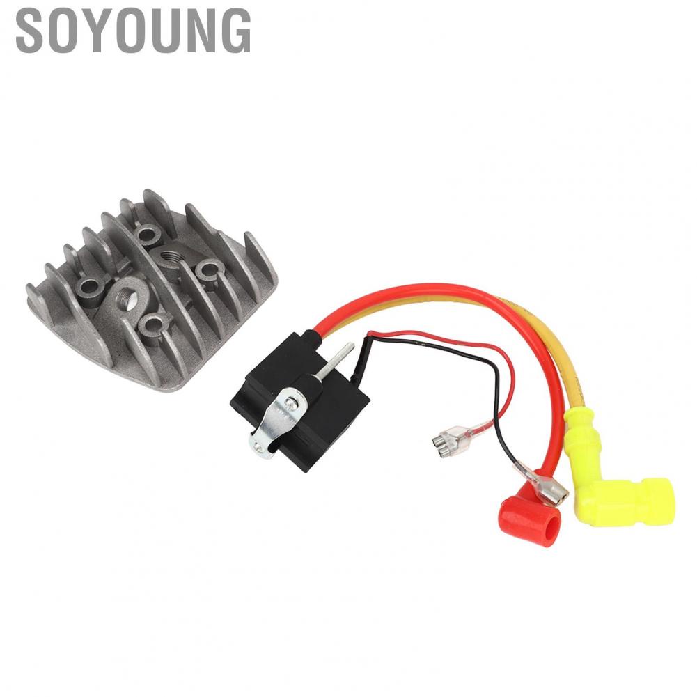 Soyoung Engine Cylinder Cover  Motorized Bicycle Ignition Coil Perfect Fit Stable Performance Durable  for 2 Stroke Engine Motorized Bike