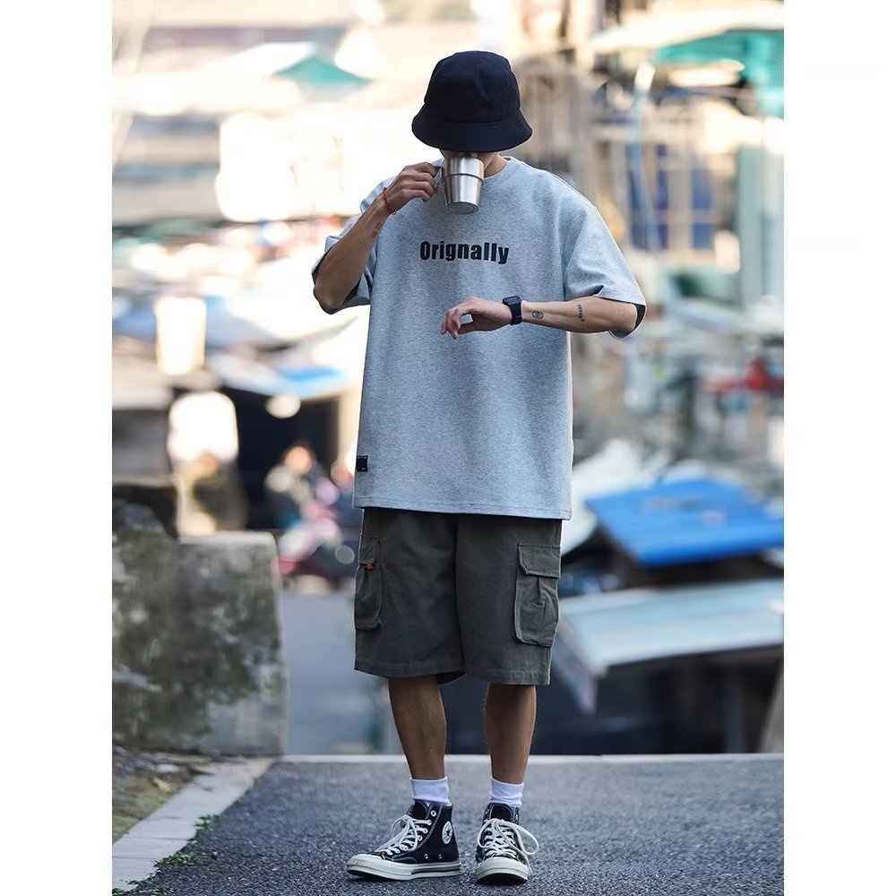 Áo Thun Tay Ngắn Cổ Tròn In Họa Tiết Hoạt Hình Phong Cách Hàn Quốc Thời Trang Cho Nam Size M-5XL