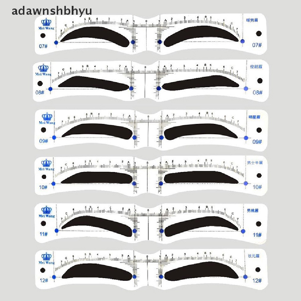 Set 12 Khuôn Kẻ Định Hình Lông Mày adawnshbhyu Tiện Lợi Dành Cho Trang Điểm