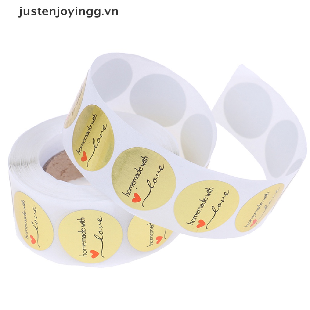 Set 500 Nhãn Dán Chữ handmade With Love handmade