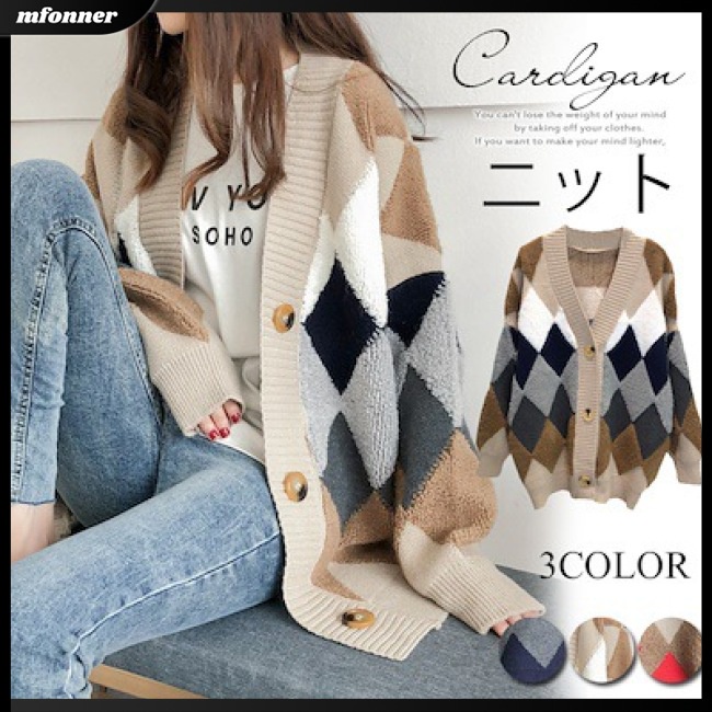 Áo Cardigan Dệt Kim Tay Dài Dáng Rộng Cổ Tròn Thời Trang Cho Nữ